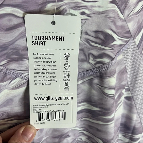 Gillz Long Sleeve Purple Tournament Series UV Fishing Shirt, Women’s Size Small - Picture 5 of 5